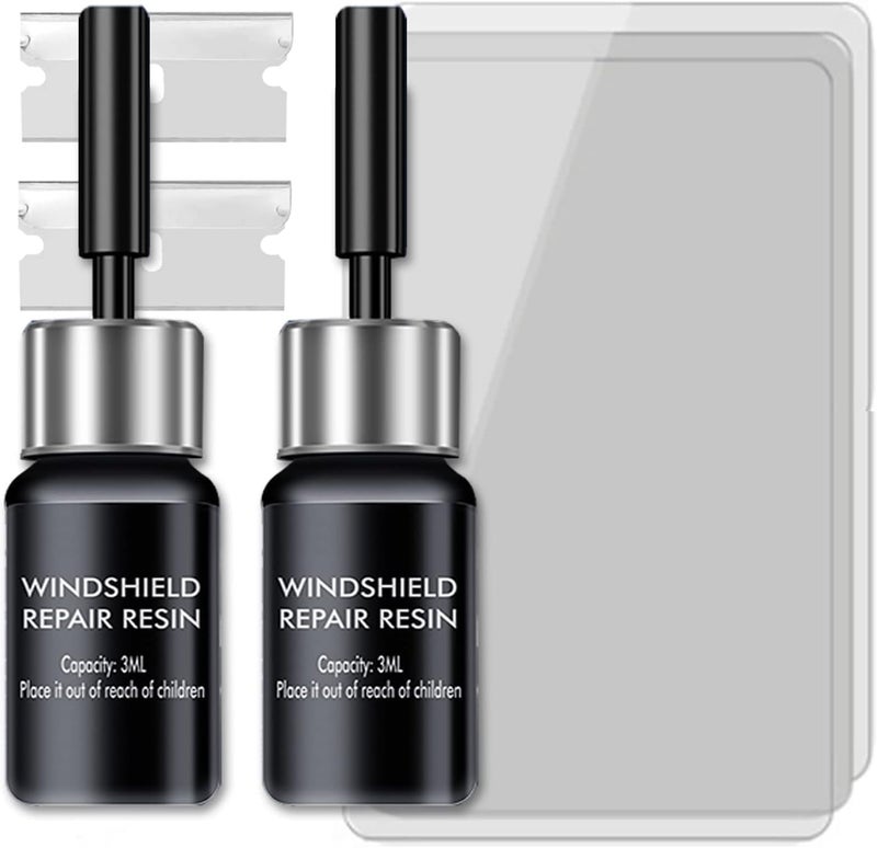 Zupooko Windshield Repair Kit, 2 Pcs Car Glass Repair Kit Quick Fix for Chips & Cracks, Windshield Crack Repair Kit,Cracks Gone Glass Kit, Automotive Windscreen Tool, Nano Fluid Filler - Image 1